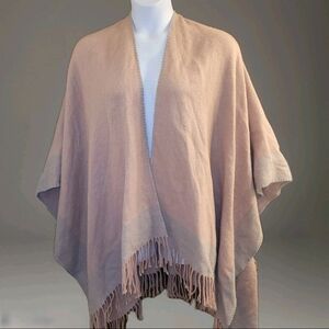 Modena Ombre Pink/gray Poncho One Size Fits Most Shawl Wrap Stole Cloak Fringe